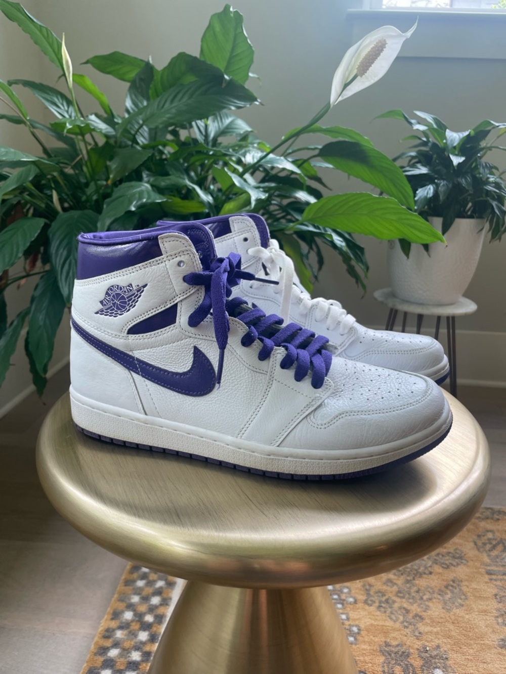 Nike Air Jordan w COA 1 Retro High OG Court Purple Women’s Sz 10 CD0461-151 - Picture 11 of 11